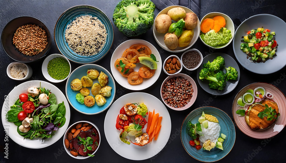 collection assorted healthy dishes collection assorted healthy dishes
