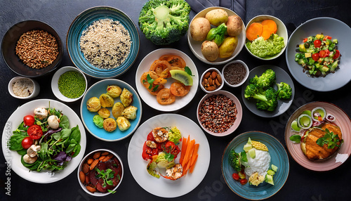 Wallpaper Mural collection assorted healthy dishes Torontodigital.ca