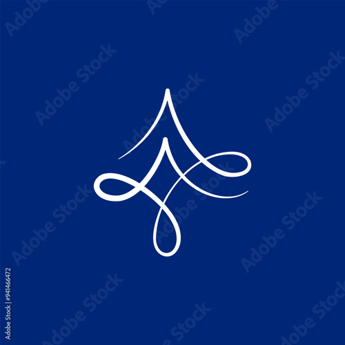 AA Monogram with script lettering Logo Design Vector