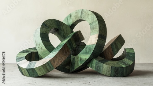 Organic wood sculpture with...