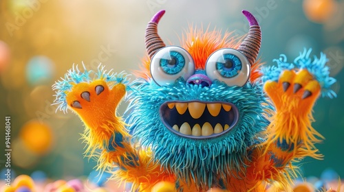 Monster Wallpaper illustration for full print t-shirt design, web background or for poster.