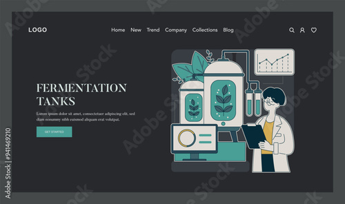 Biotechnology. Flat Vector Illustration