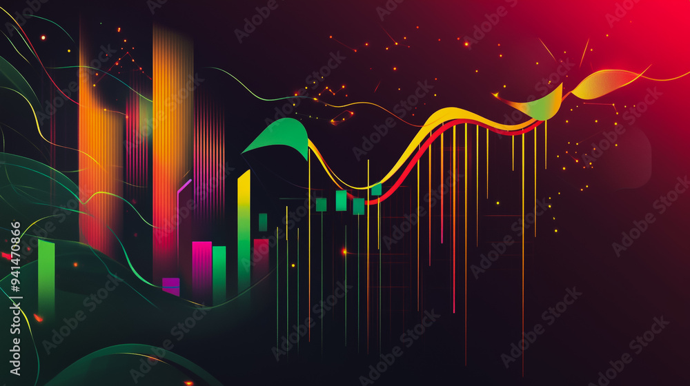 Charts and graphs with statistics for innovation Digital analyzes business potential and predicts future developments in the company's growth. Abstract black background Charts and graphs with statistics for innovation Digital analyzes business potential and predicts future developments in the company's growth. Abstract black background