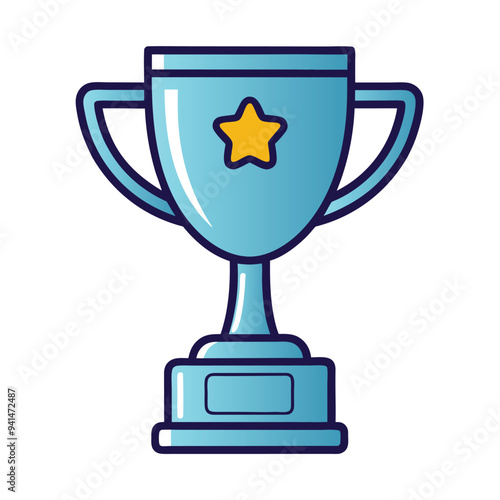 Winner's trophy icon. Trophy Cup Vector Flat Icon on white background
