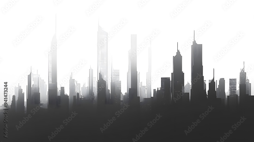 CG Futuristic City Skyline Silhouette: A sleek, CG-rendered silhouette of a futuristic city skyline, set against a stark white background.
CG Futuristic City Skyline Silhouette: A sleek, CG-rendered silhouette of a futuristic city skyline, set against a stark white background.