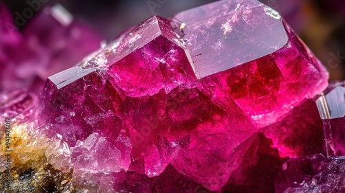 Polished rubellite showing intense pink hues photo