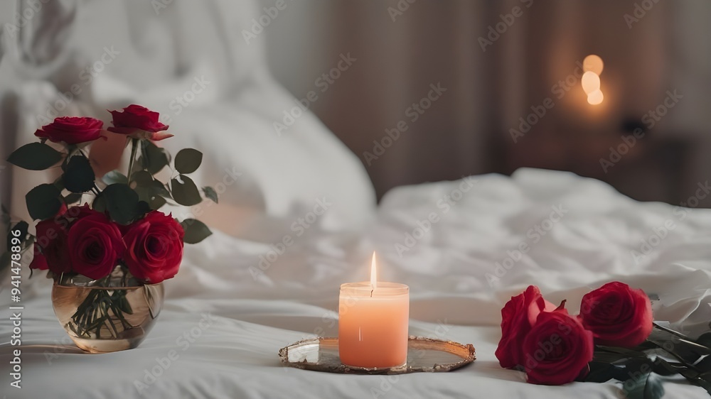 Obraz premium rose, bed, candle