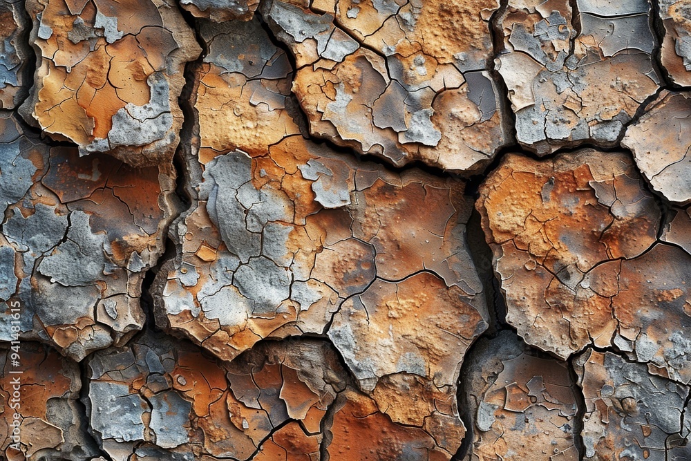Fototapeta premium Rusty Metal Wall, Deterioration and Corrosion