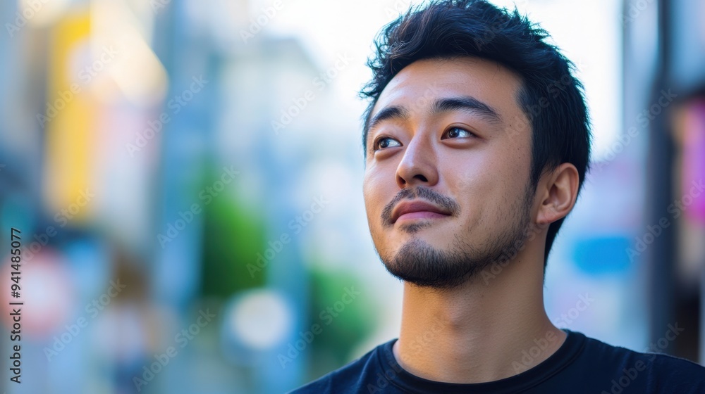 Thoughtful Young Man in Urban Setting Contemplating Future Thoughtful Young Man in Urban Setting Contemplating Future