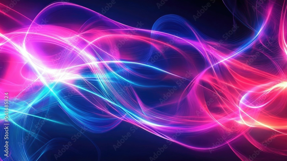 Abstract background with flowing lines and bright neon colors, evoking a sense of movement and energy Abstract background with flowing lines and bright neon colors, evoking a sense of movement and energy