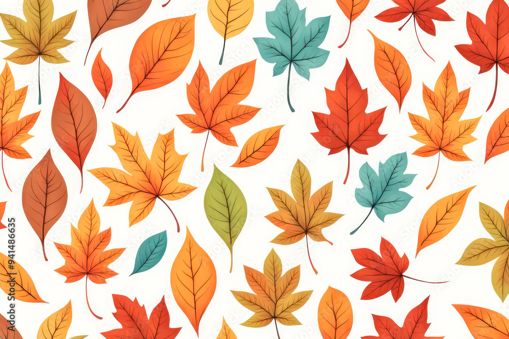 Obraz premium autumn leaves pattern background