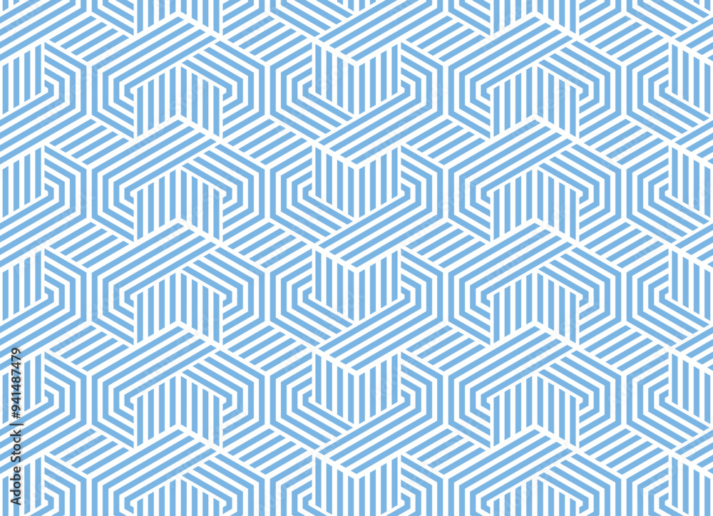 Abstract geometric pattern with stripes, lines. Seamless vector background. White and blue ornament. Simple lattice graphic design Abstract geometric pattern with stripes, lines. Seamless vector background. White and blue ornament. Simple lattice graphic design