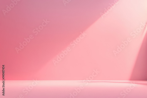 pink wall background with shadow for highlight product display presentation