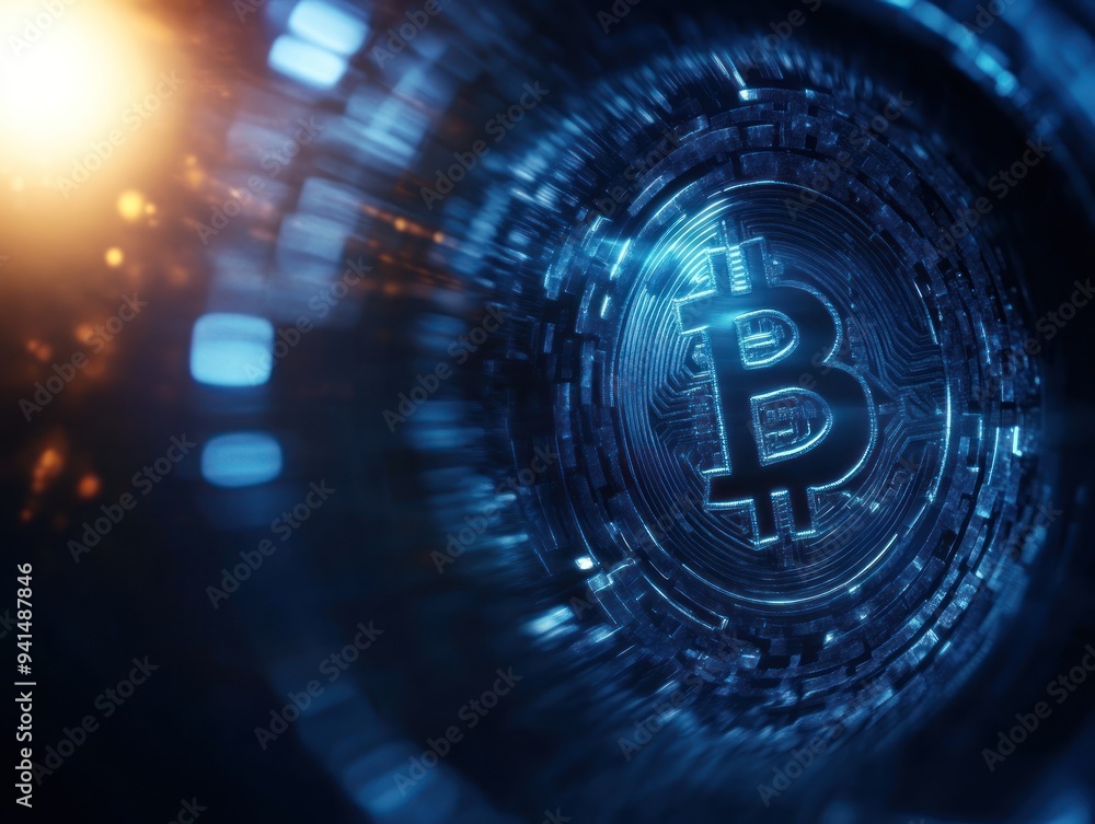 A digital vault filled with virtual coins and blockchain symbols A digital vault filled with virtual coins and blockchain symbols