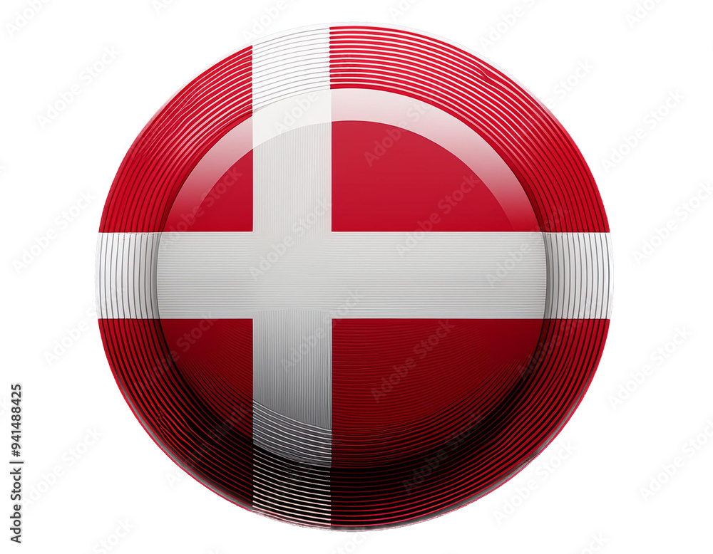 Obraz premium PNG Denmark flag pin circle symbol