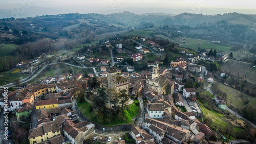 Wallpaper Mural Trisobbio and its castle, Alessandria, Piedmont, Italy from the drone Torontodigital.ca