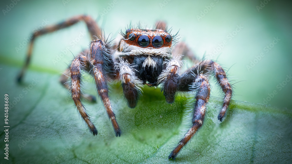 Adult Male Gray Wall Jumping Spider of the species Menemerus bivittatus Adult Male Gray Wall Jumping Spider of the species Menemerus bivittatus