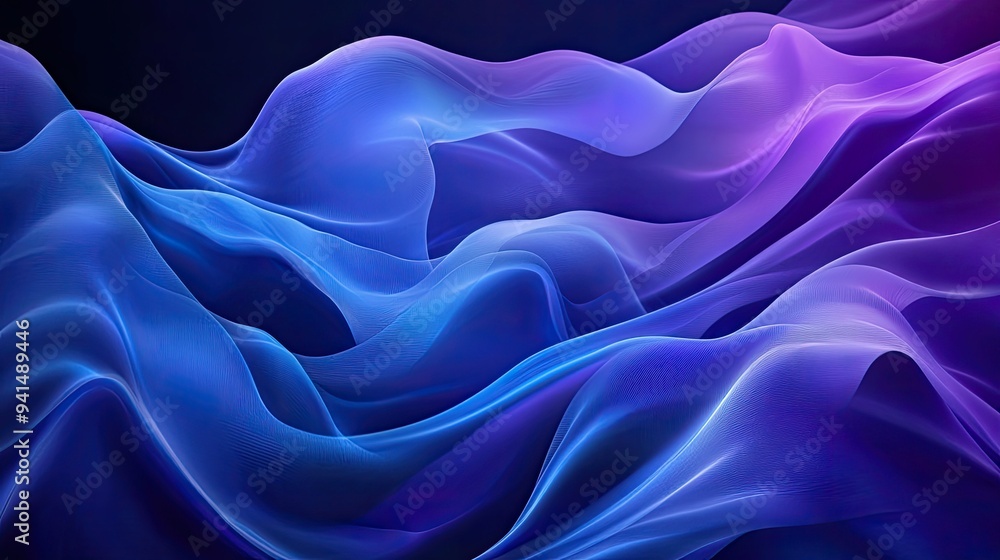 Abstract digital waves of blue and purple, flowing fluidly across the background, evoking a sense of motion Abstract digital waves of blue and purple, flowing fluidly across the background, evoking a sense of motion