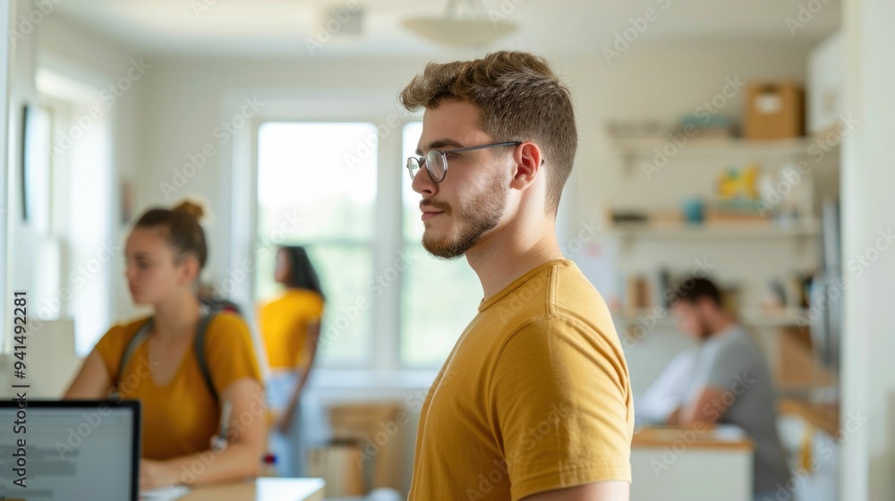 Family Assembling a Desk Chair in a Dorm Room on Move in Day Setting Up a Study Area and Workspace with Deep Depth of Field Family Assembling a Desk Chair in a Dorm Room on Move in Day Setting Up a Study Area and Workspace with Deep Depth of Field