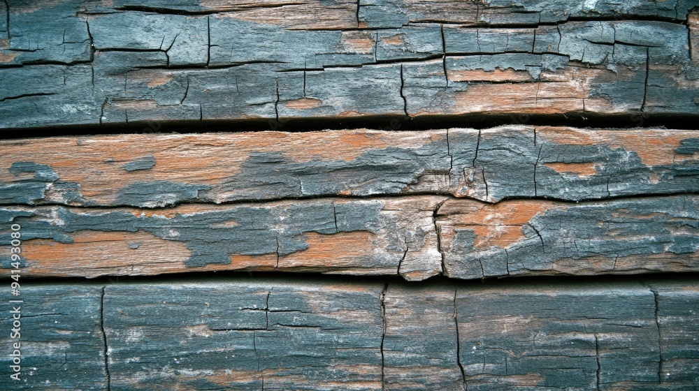 Aged wooden surface with cracks, rich textures, and natural color variations, perfect for a vintage-inspired background Aged wooden surface with cracks, rich textures, and natural color variations, perfect for a vintage-inspired background