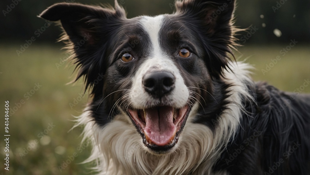 A happy border collie dog enjoying a playful moment with its tongue out A happy border collie dog enjoying a playful moment with its tongue out