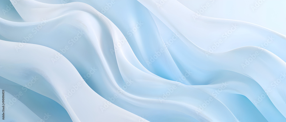 Abstract background with blue and white stripes. Light blue background with soft lines and curves, creating an elegant and modern design for presentation or banner template Abstract background with blue and white stripes. Light blue background with soft lines and curves, creating an elegant and modern design for presentation or banner template