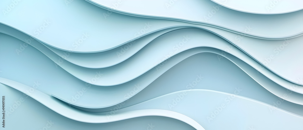 Abstract background with blue and white stripes. Light blue background with soft lines and curves, creating an elegant and modern design for presentation or banner template Abstract background with blue and white stripes. Light blue background with soft lines and curves, creating an elegant and modern design for presentation or banner template