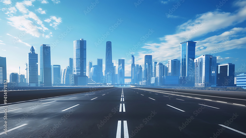 Naklejka premium road in the city