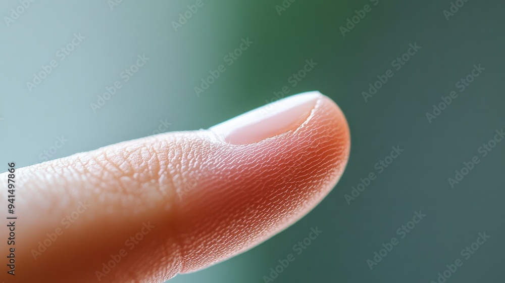 Close-Up of Human Fingertip Showing Skin Texture and Detail Close-Up of Human Fingertip Showing Skin Texture and Detail