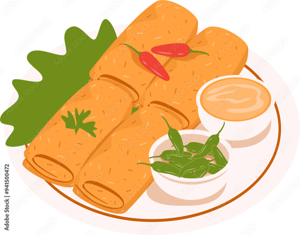 Risoles Illustration. Indonesian food Illustration. Takjil Illustration. Risoles Illustration. Indonesian food Illustration. Takjil Illustration.
