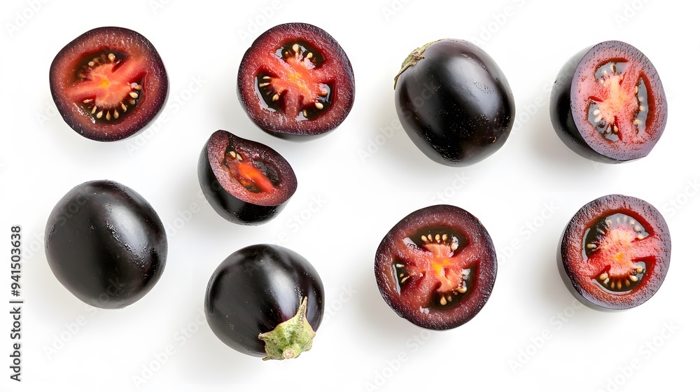 Sliced Eggplant on White Background, Realistic Image, Texture, Pattern, Wallpaper, Cover and Screen of Smartphone, Cell Phone, Computer, Laptop, 9:16 and 16:9 Format Sliced Eggplant on White Background, Realistic Image, Texture, Pattern, Wallpaper, Cover and Screen of Smartphone, Cell Phone, Computer, Laptop, 9:16 and 16:9 Format