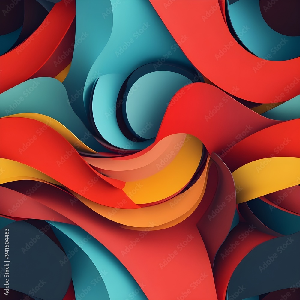 Abstract Colorful Curved Shapes Background Pattern. Abstract Colorful Curved Shapes Background Pattern.