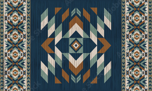 American tribal ethnic native pattern.Traditional Navajo,Aztec,Apache,Southwest and Mexican style fabric pattern.Abstract vector motifs pattern.For fabric,clothing,blanket,carpet,woven,wrap,decoration