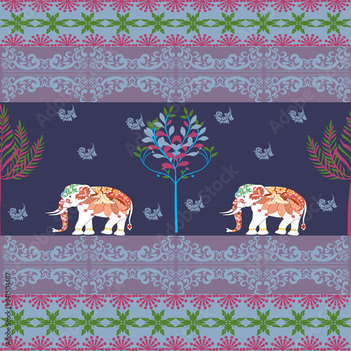 pattern with elephant 