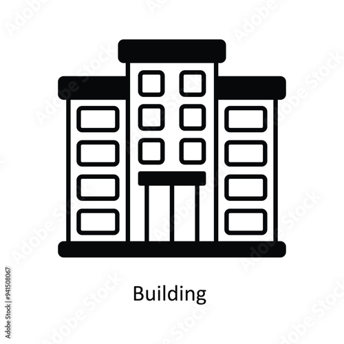 Building Vector filled outline icon design illustration. Law And Justice symbol on white background EPS 10 File .