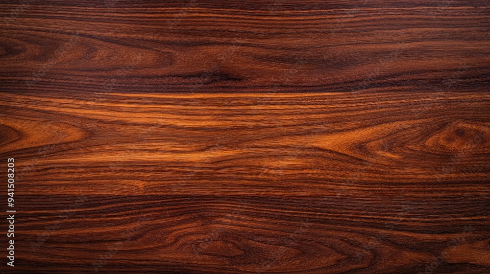Top view of a dark mahogany wood surface with deep grain patterns and a polished finish, ideal for a classic and elegant background Top view of a dark mahogany wood surface with deep grain patterns and a polished finish, ideal for a classic and elegant background