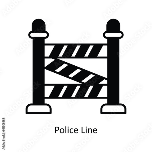 Police LineVector filled outline icon design illustration. Law And Justice symbol on white background EPS 10 File . photo