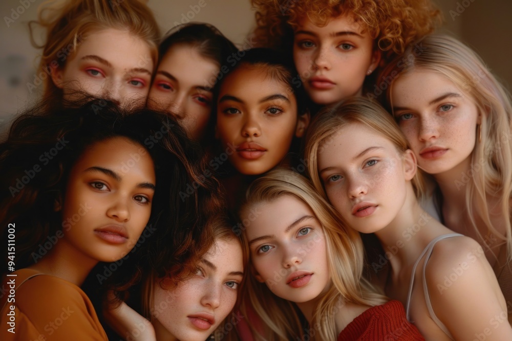 Obraz premium A group of young women smiling and posing together