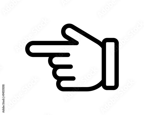 Hand pointing finger left icon
