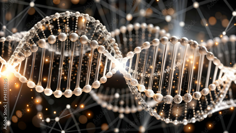 Flat Digital DNA helix with data points on an isolated white background concept as A digital representation of a DNA helix intertwined with data points isolated on a white background. The design symbo Flat Digital DNA helix with data points on an isolated white background concept as A digital representation of a DNA helix intertwined with data points isolated on a white background. The design symbo