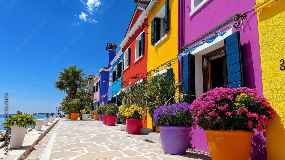 Fototapeta premium Colorful houses of Burano Island, Venice, Italy