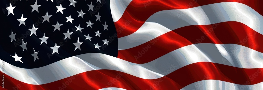 Fototapeta premium Waving American Flag