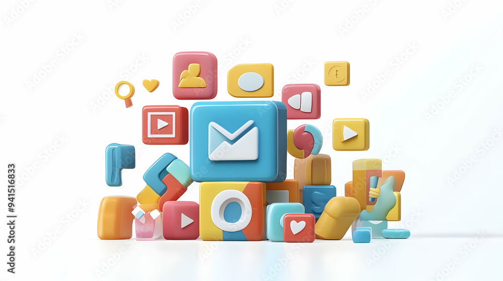 3D Icon as AI algorithm and content creation concept as An AI algorithm icon paired with a content creation icon symbolizing the use of AI in generating marketing content perfect for isolated vector d 3D Icon as AI algorithm and content creation concept as An AI algorithm icon paired with a content creation icon symbolizing the use of AI in generating marketing content perfect for isolated vector d