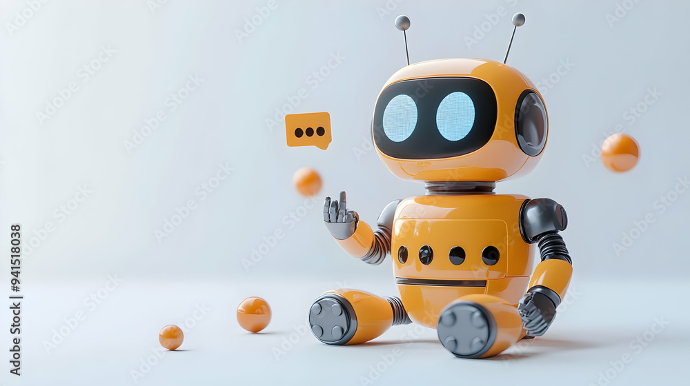 3D Icon as AI chatbot and quality feedback concept as An AI chatbot icon paired with a quality feedback icon representing the use of AI in collecting and analyzing quality feedback ideal for isolated 3D Icon as AI chatbot and quality feedback concept as An AI chatbot icon paired with a quality feedback icon representing the use of AI in collecting and analyzing quality feedback ideal for isolated