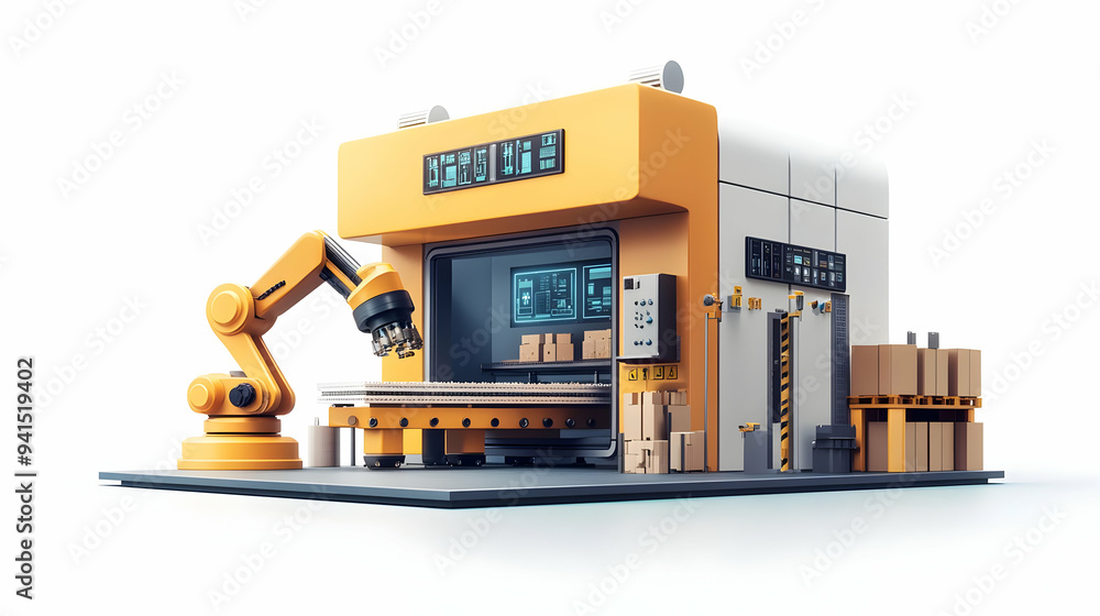 3D Icon as AI machine vision and product inspection concept as An AI ...