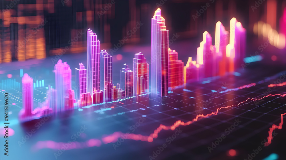 3D Icon as AI powered trading and stock market graph concept as An AI powered trading icon paired with a stock market graph representing the advanced trading capabilities of AI in the financial market 3D Icon as AI powered trading and stock market graph concept as An AI powered trading icon paired with a stock market graph representing the advanced trading capabilities of AI in the financial market