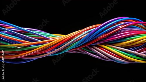 Abstract Symphony of Colored Wires: A Futuristic Technological Tapestry  AI Generated