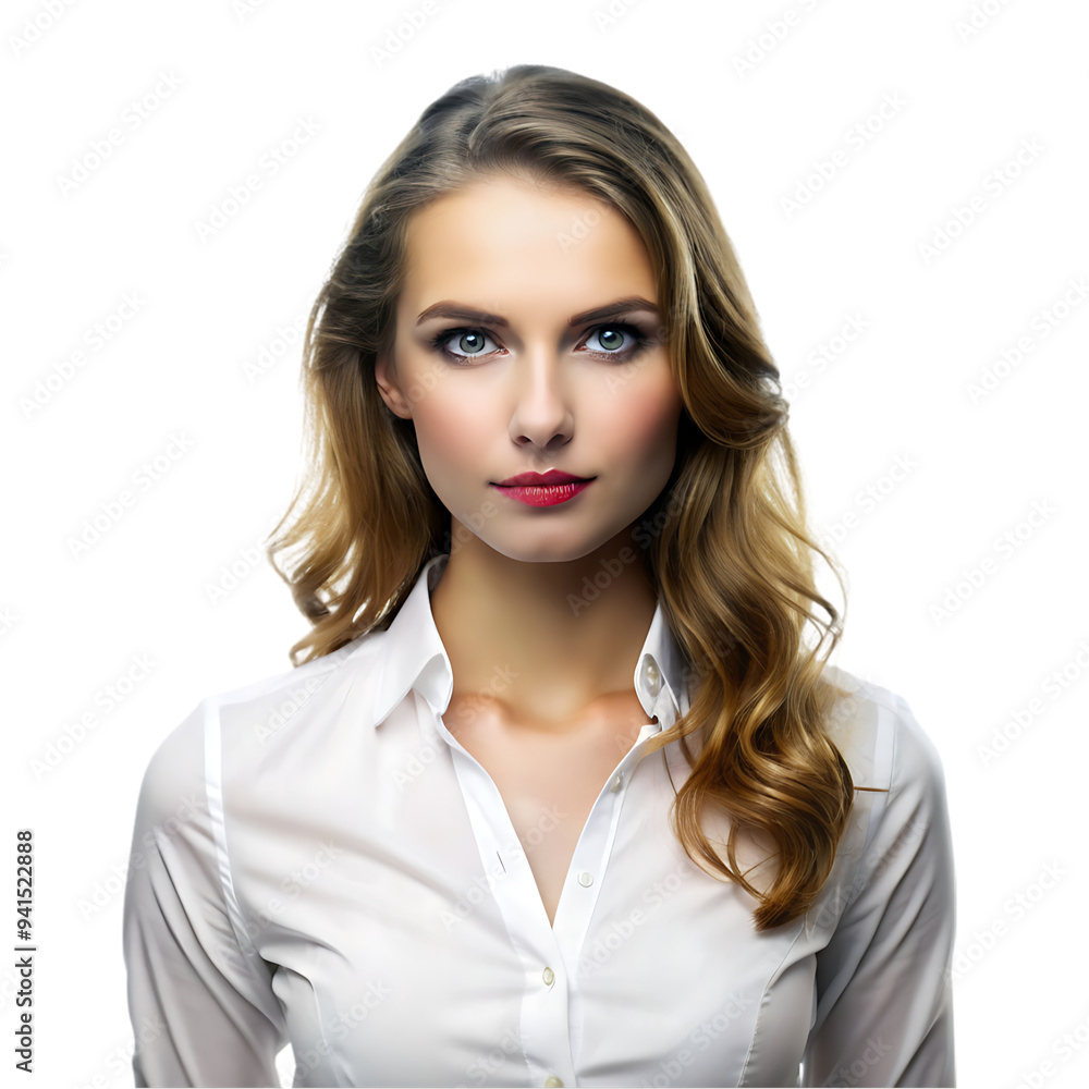 Portrait of smiling business woman, isolated Portrait of smiling business woman, isolated
