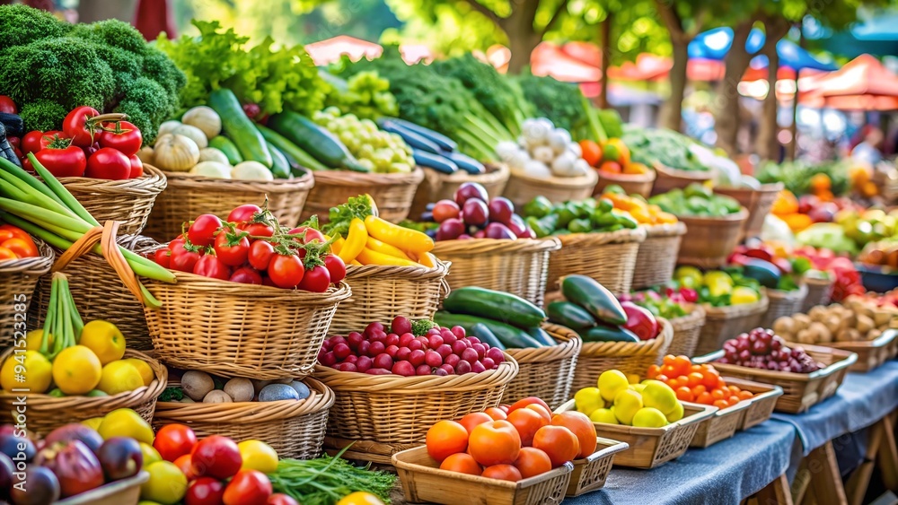 A Bustling Farmers Market Overflowing with Fresh Produce Generative AI A Bustling Farmers Market Overflowing with Fresh Produce Generative AI