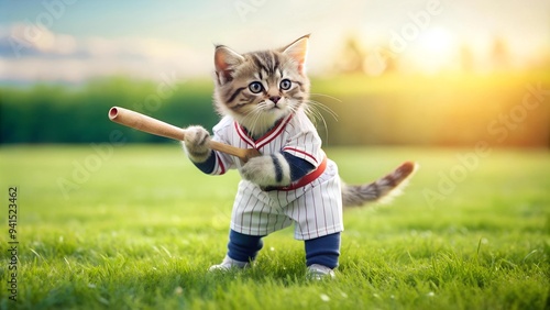 A Tiny Tiger Striving for Home Plate  generative AI